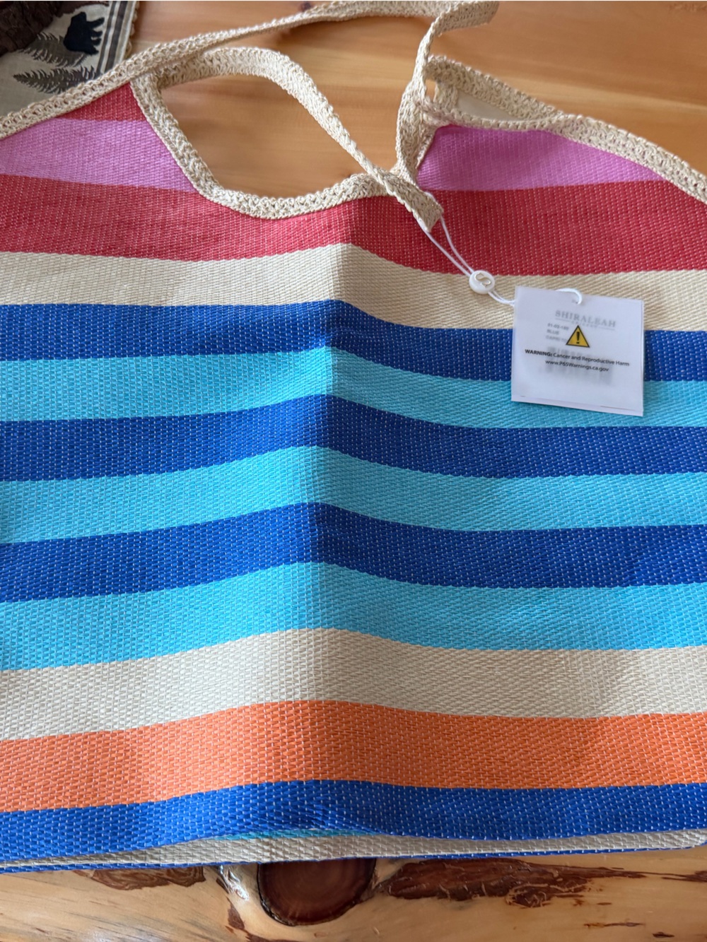 Shiraleah Multicolor Striped Tote - Pink, Red, Cream, Blue, Turquoise, Orange